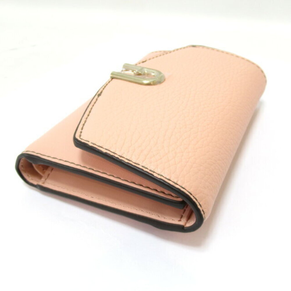 Furla Tri Fold Wallet Leather Pink Pesca View 3